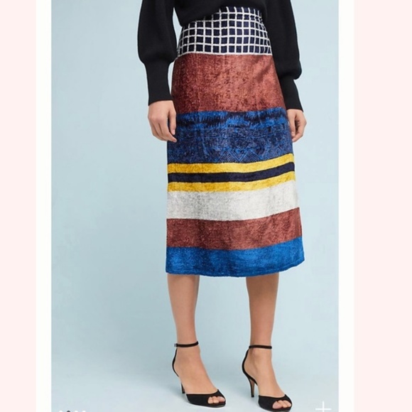 Anthropologie ADDORA VELVET SKIRT - Picture 2 of 8
